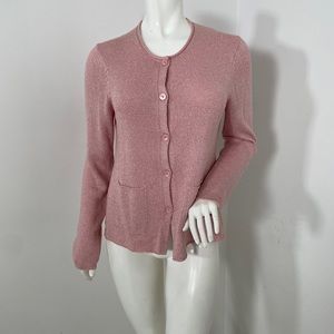 NWOT Eileen Fisher Pale Pink Silk Blend Cardigan Sweater S